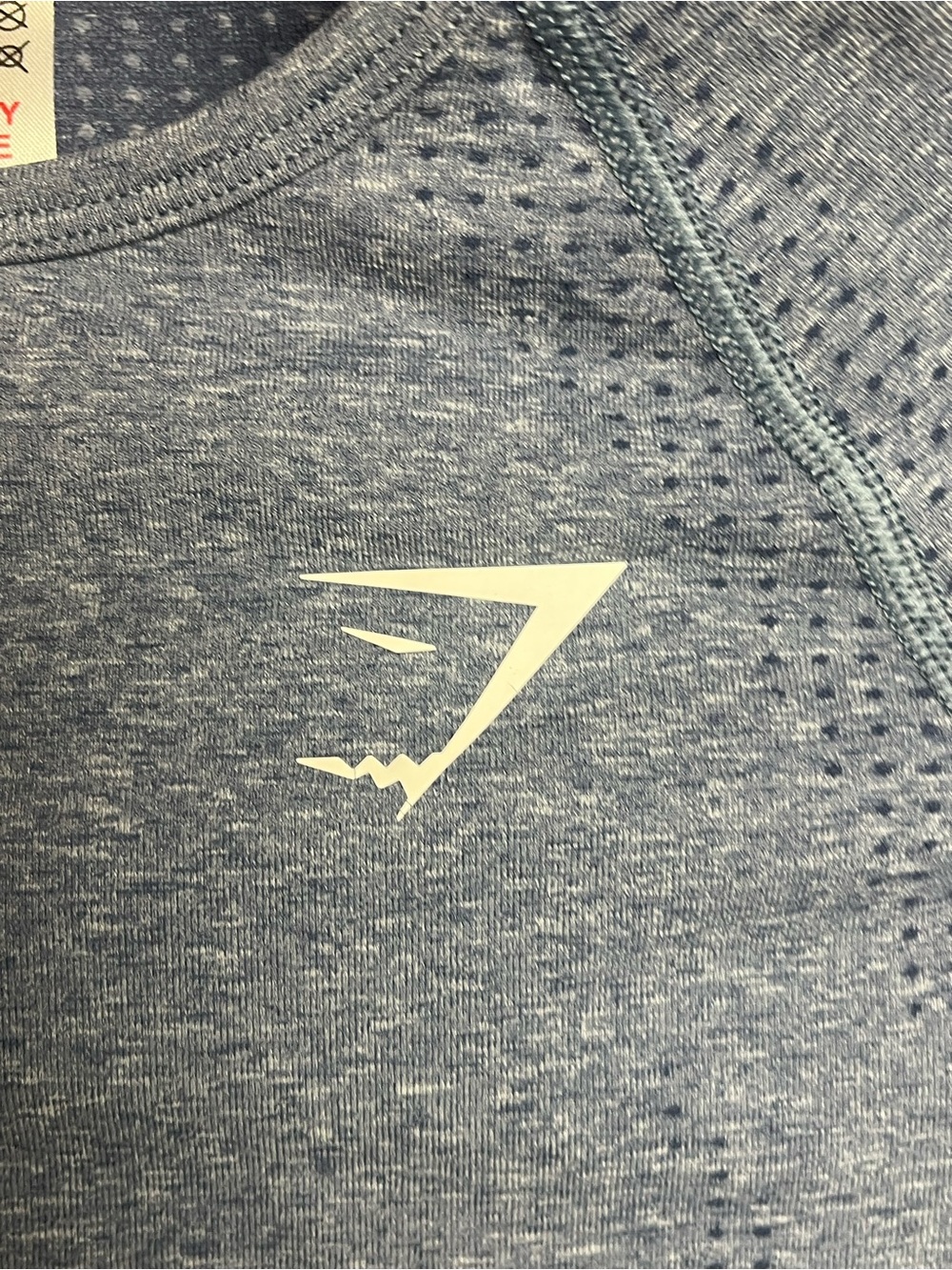 Gymshark Vital Seamless 2.0 Long Sleeve Crop Top Evening Blue Marl Size Small S - Picture 3 of 7